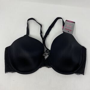 Maidenform Bra Womens 38DD Black One Fab Fit Extra Coverage Lace T-Back NWT